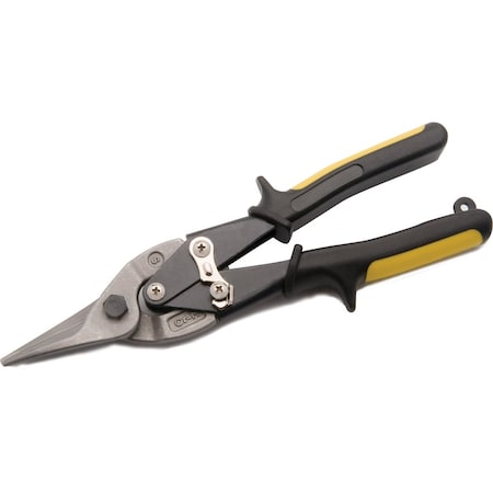 Dynamic Tools 10" Aviation Snips, Cuts Straight, Yellow Handle D055029